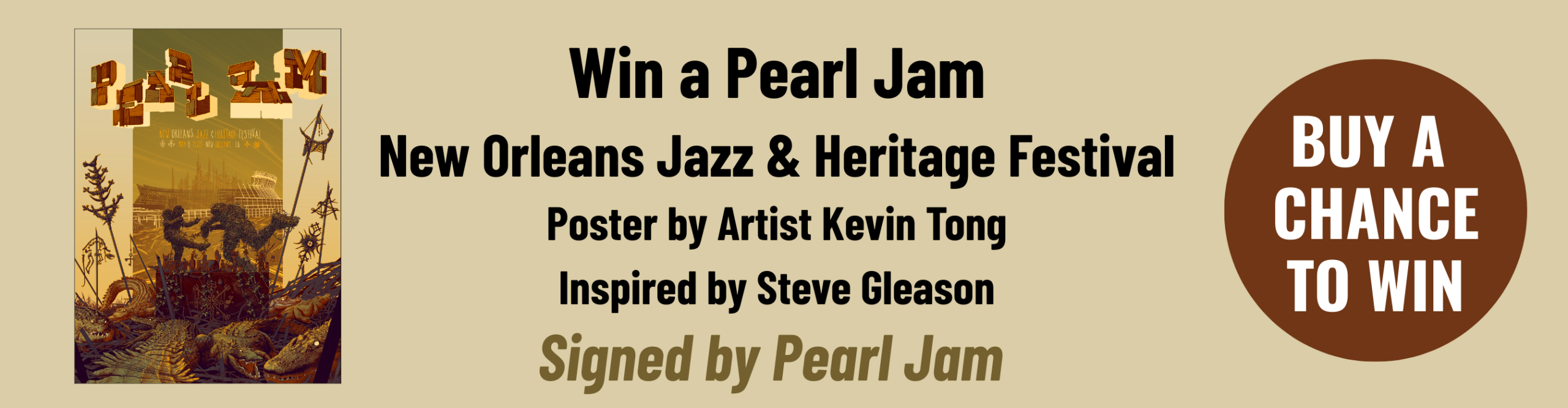 Pearl Jam New Orleans Jazz Fest Home Pearl Jam Poster Raffle